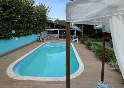 Gazebo vista piscina - Orquideas Guaruja